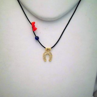 Colar prata dourada "Ferradura"