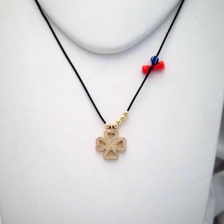 Colar prata dourada "Trevo"