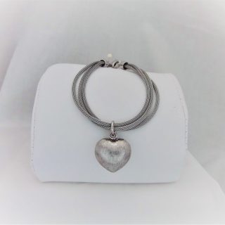 Pulseira prata coração