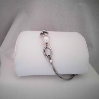 Pulseira prata pérola