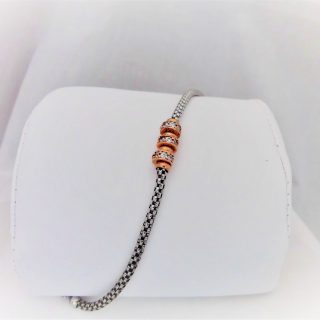 Pulseira prata bicolor