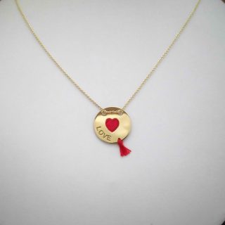 Colar prata dourada "Love"
